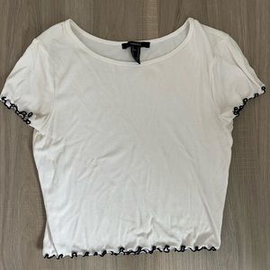 Forever 21 white lettuce short sleeve